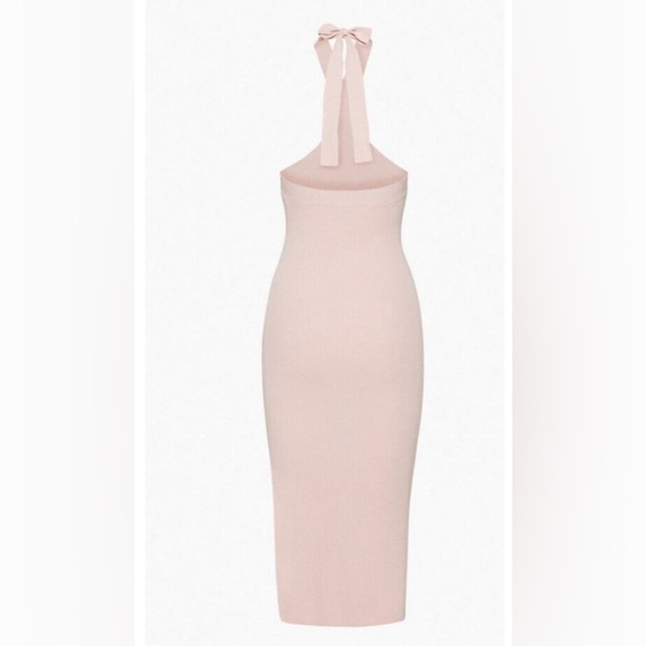 NWT Aritzia Wilfred Womens Cayenne Knit Halter Poetic Pink MIDI Dress Small $168 - Picture 2 of 9